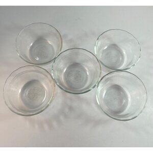 Vintage Pyrex Clear Custard Dessert Cups Scalloped 175  ML 6 FL OZ #463 Lot of 5